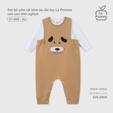 (6M-12M) LP - Set bộ yếm rời kèm áo dài tay La Pomme cún con tinh nghịch - Be
