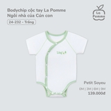 (0M-9M) LP - Body chip cộc tay La Pomme Ngôi nhà của Cún con - Trắng