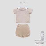 (3M-12M) NOUS - Bộ cộc tay màu nâu 9M - 9-12M