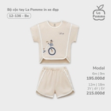 (6M-4Y) LP - Bộ cộc tay La Pomme in xe đạp - Be