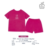 (6M-4Y) LP - Bộ cộc tay La Pomme Teddy Bear - Hồng sen