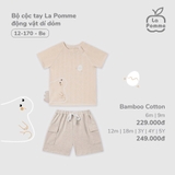 (6M-4Y) LP - Bộ cộc tay La Pomme động vật dí dỏm - Be