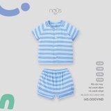 (0M-9M) NOUS MINI - Bộ cộc tay kẻ xanh đậm và xanh nhạt - 9-12M