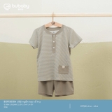(12M-4Y) BU - Bộ ngắn tay cổ trụ BSR130304 - Kẻ olive