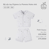 (6M-2Y) LP S10 - Bộ cộc tay Pyjama La Pomme Hươu nhỏ - Ghi