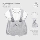 (3M-18M) LP - Bộ yếm rời kèm áo La Pomme Tuổi thần tiên - Ghi