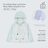 (6M-4Y) LP - Áo chống nắng La Pomme Nhảy Nhót Cùng Ếch Con - Trắng