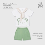 (6M-4Y) LP - Bộ cộc tay La Pomme Funny Baby - Xanh