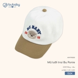 (6M-3Y) BU - Mũ lưỡi trai Bu Ponie - Trắng + nâu