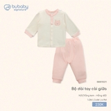 (1M-6M) BU - Bộ dài tay cài giữa BBB110211 - Trắng kem