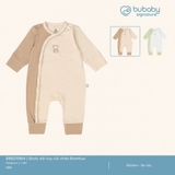 (NB-1M) BU - Body dài tay cài chéo Bambus - Kem