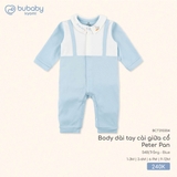 (1M-9M) BU - Body dài tay cài giữa cổ Peter Pan BCT210204 - Trắng
