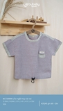 (6M-4Y) BU - Áo ngắn tay cài vai - Kẻ ghi đỏ