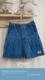 (6M-4Y) BU - Quần short bé gái Denim BDE433101 - Xanh nhạt