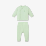 (NB-3M) LP - Bộ Dài Tay La Pomme Cúc lệch Dreamy Baby - Xanh BD