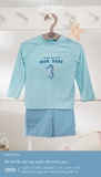 (6M-4Y) BU - Bộ bơi Áo dài tay, quần đùi khóa sau BSM171300 - Xanh ngọc 66- Xanh dương đậm 16