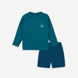 (6M-18M) BU - Bộ bơi Áo dài tay, quần đùi khóa sau Aqua - Xanh lục
