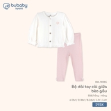 (6M-3Y) BU - Bộ dài tay cài giữa bèo gấu BWL1102BG - Trắng