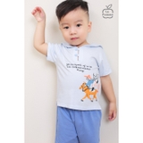 (6M-4Y) LP - Bộ cộc tay La Pomme thủy thủ - Xanh thủy thủ