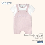 (0M-9M) BU - Body đùi ngắn tay bé gái logo Bu Baby - IVS233128