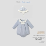 (0M-9M) NOUS S30 - Set bodysuit kèm mũ màu ghi - 9-12M