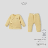 NOUS S30 - Bộ cài lệch dài tay màu vàng thêu trang trí - 12-18M