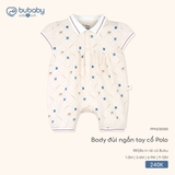 (1M-9M) BU - Body đùi ngắn tay cổ Polo - Be in rái cá Bubu