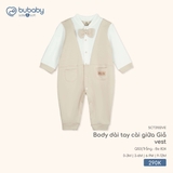 (0M-3M) BU - Body dài tay cài giữa Giả vest SCT2102VE SCT2102VE - Trắng