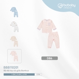 (1M-6M) BU - Bộ dài tay cài giữa Bambus BBB110201 - Hồng D86