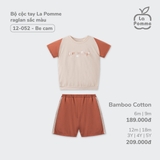 (6M-4Y) LP - Bộ cộc tay La Pomme raglan sắc màu - Be raglan