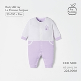(NB-3M) LP - Body dài tay La Pomme Bonjour - Tím