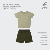 (6M-4Y) LP - Bộ cộc tay La Pomme cừu nhỏ trong khu vườn - Xanh cừu