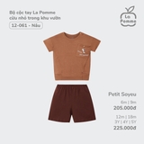 (6M-4Y) LP - Bộ cộc tay La Pomme cừu nhỏ trong khu vườn - Nâu be cừu