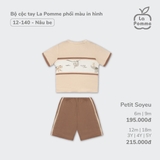 (6M-4Y) LP - Bộ cộc tay La Pomme phối màu in hình - Nâu Be