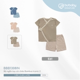 (1M-6M) BU - Bộ ngắn tay cài chéo Bambus Iconic 2 BBB1308IN - Nâu sữa