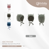 (0M-6M) BU - Mũ Buộc dây Quả bông Muda ABC1943QB - Xanh Olive