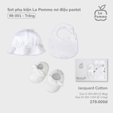 (SML) LP - Set phụ kiện La Pomme nơ điệu pastel - S Trắng