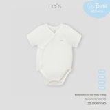 (0M-6M) NOUS - Bodysuit cộc tay cài lệch màu trắng - 0-3M