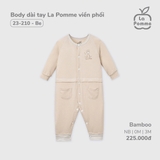 (NB-3M) LP S40 - Body dài tay La Pomme viền phối - Be