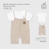 (6M-4Y) LP - Bộ yếm rời kèm áo cộc tay La Pomme Gấu con du hành - Be