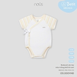 (0M-9M) NOUS S10 - body cộc tay màu trắng phối kẻ cam - 9-12M
