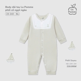 (NB-3M) LP - Body dài tay La Pomme phối cổ ngọt ngào - Be
