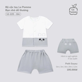 (0M-12M) LP - Bộ cộc tay La Pomme Bạn nhỏ dễ thương - Ghi