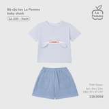 (6M-4Y) LP - Bộ cộc tay La Pomme baby shark - Xanh