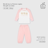 (6M-4Y) LP S40 - Bộ dài tay La Pomme raglan thế giới vui nhộn - Hồng