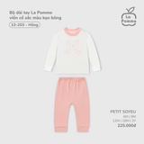 (6M-2Y) LP - Bộ dài tay La Pomme viền cổ sắc màu kẹo bông - Hồng
