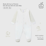 (NB-3M) LP - Body dài tay La Pomme liền tất họa tiết nhí cách điệu - Be