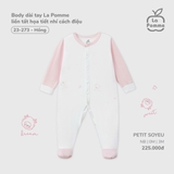 (NB-3M) LP - Body dài tay La Pomme liền tất họa tiết nhí cách điệu - Hồng