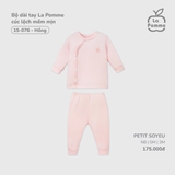 (0M-3M) LP - Bộ dài tay La Pomme cúc lệch mềm mịn - Hồng