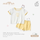 (6M-2Y) LP - Bộ cộc tay La Pomme họa tiết sinh động - Trắng